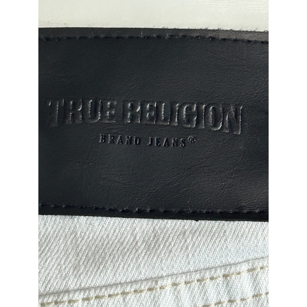 True Religion Rocco Relaxed Skinny Jeans White Renegade SN Mens 33 Stretch Denim - Picture 10 of 15